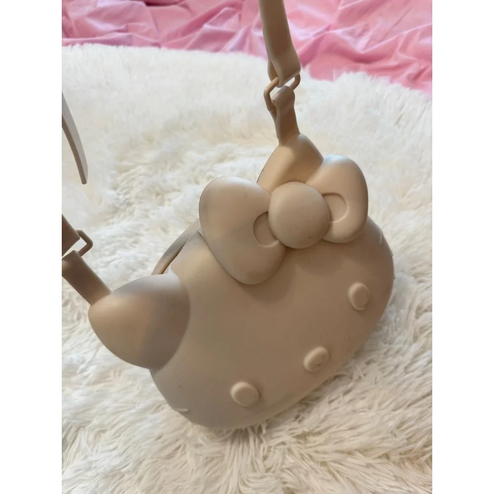 Melissa Hello Kitty Crossbody Bag Beige PVC Melflex 3D Character Purse Sanrio